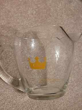 Chivas Regal Logo Round Swirl Glass Pouring Pitcher 4.25" Tall Barware
